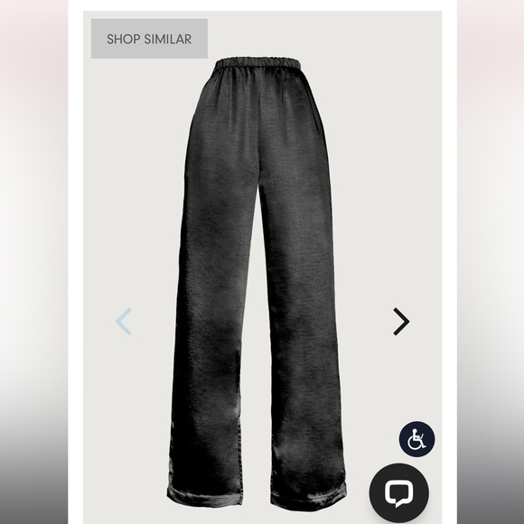OAK + FORT Pants - Oak + Fort Satin Pants with Front Slits black